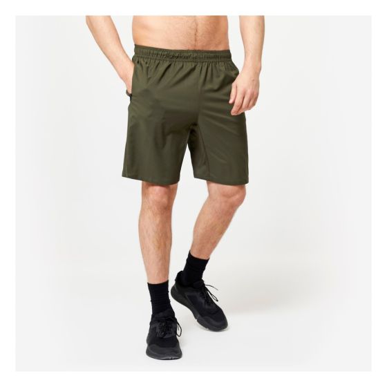 Fitness Shorts with Zip Pockets - Khaki Green