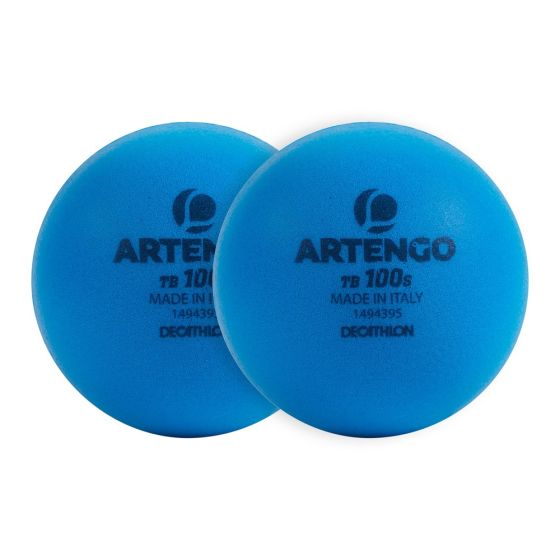 7cm Foam Tennis Ball TB100 Twin-Pack - Blue