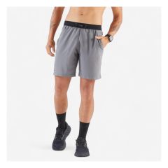 Men's Running Shorts-KIPRUN Run 500 Dry-Granite grey