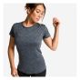 Women's Short-Sleeved Cardio Fitness T-Shirt - Mottled Grey