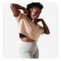 Women's Cropped Fitness T-Shirt 520 - Powder Beige