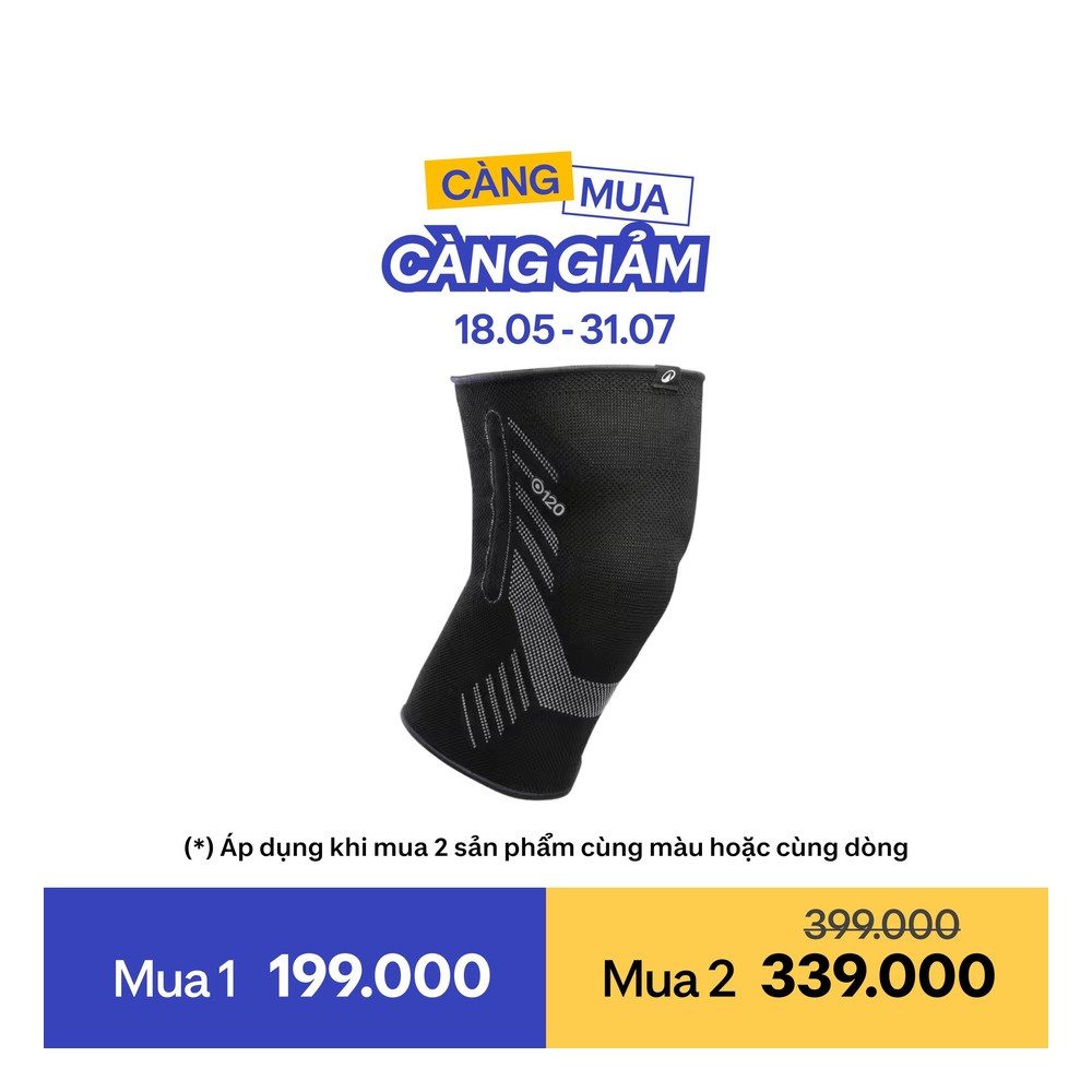 Right or left knee support with side reinforcements