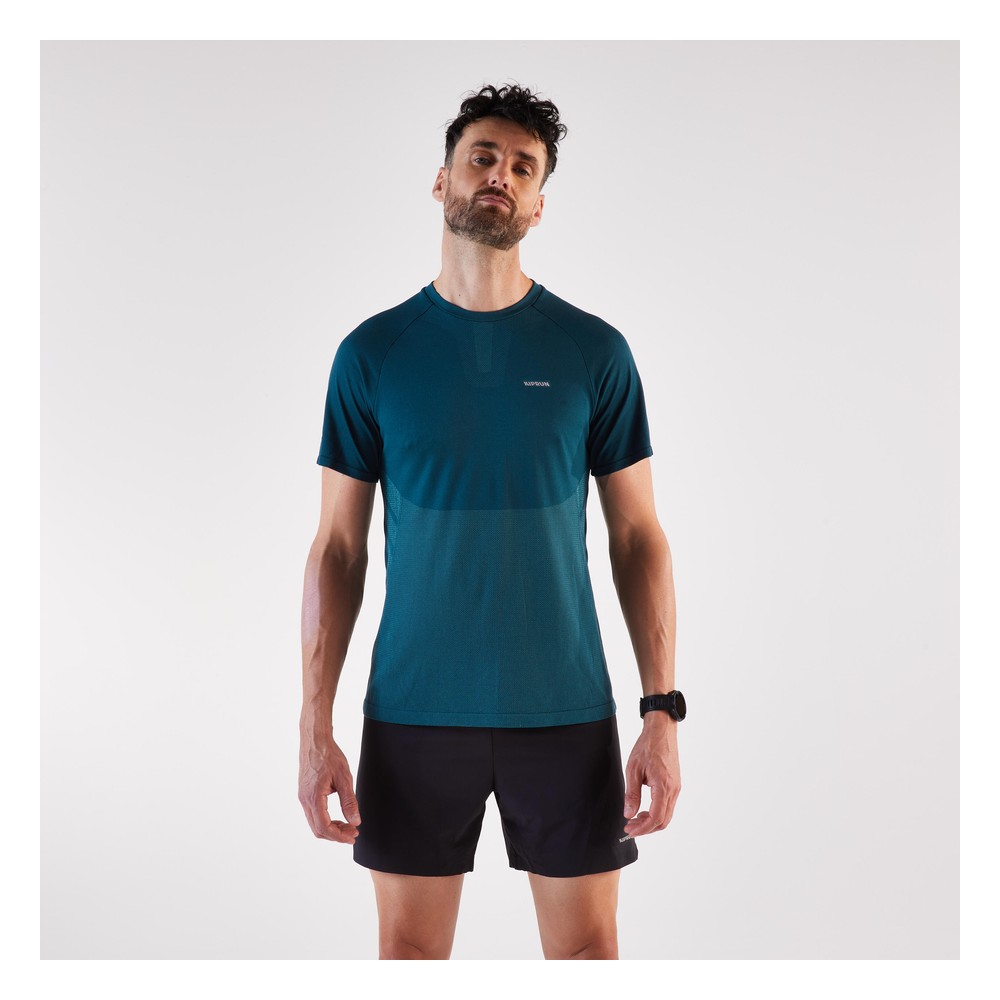 Men's Kiprun seamless comfort running T-shirt, Kiprun - Blue